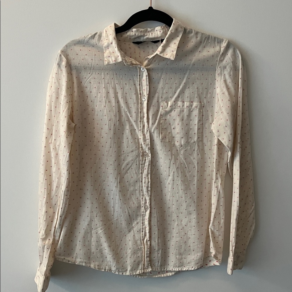 Allen Solly Cream and Pink Patterned Shirt